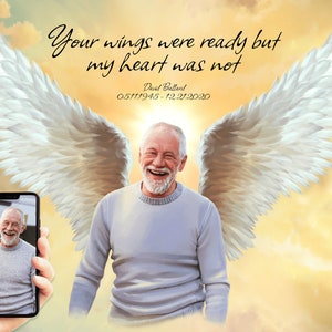 Custom Memorial Portrait, Guardian Angel Canvas Painting, Sympathy Gift Loss of Mother Memorial Gift, Remembrance Gift Grandmother in Heaven