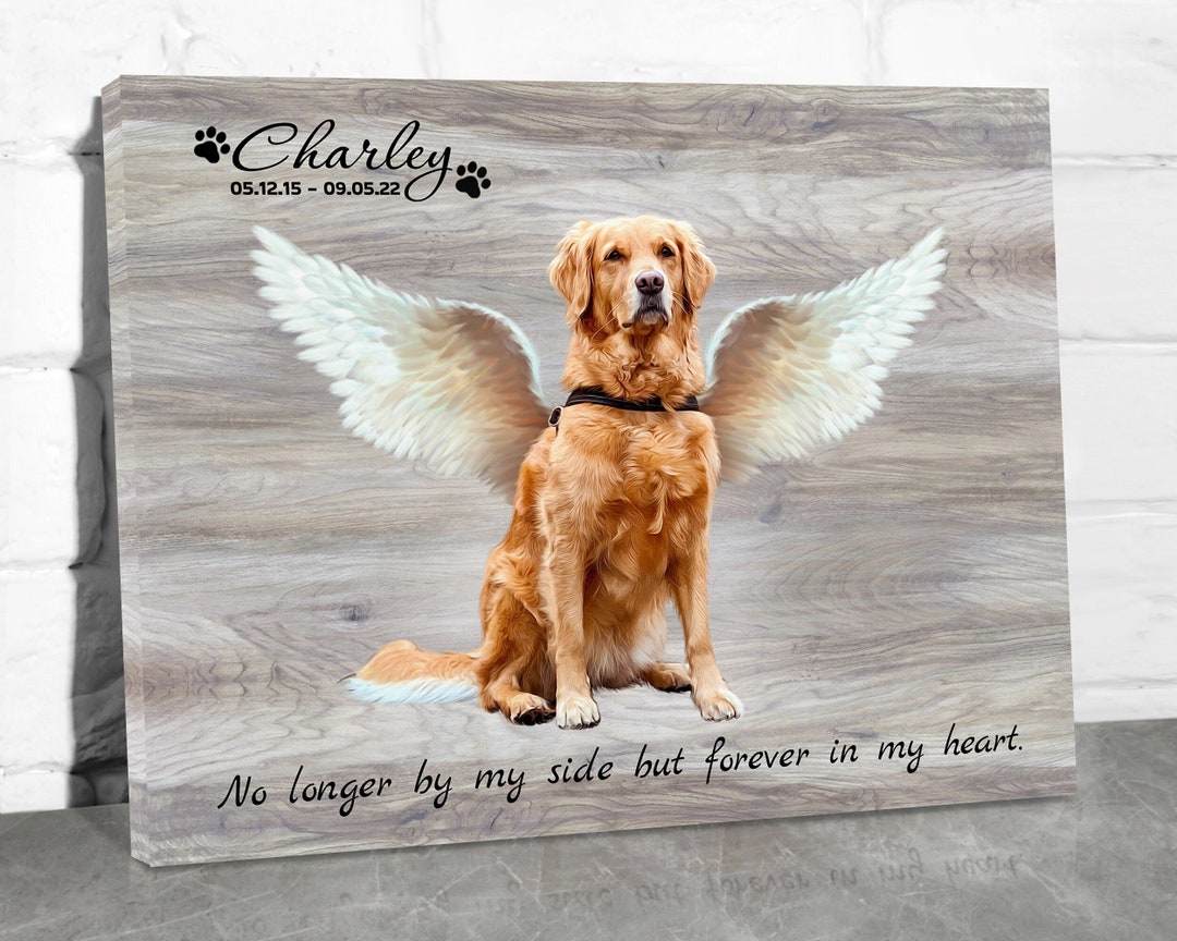 Dog Memorial Gift, Angel Pet W Wings Photo to Painting, Loss of Pet ...