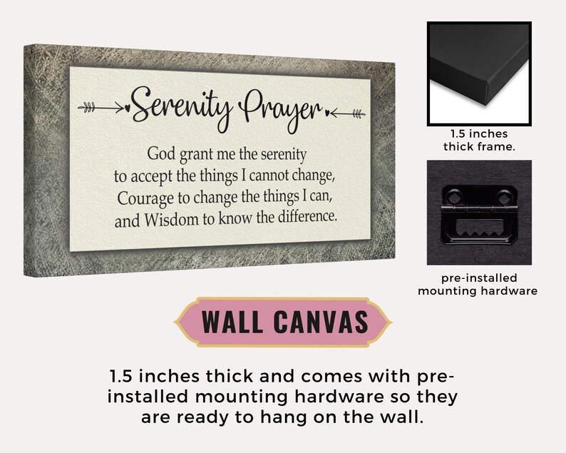Serenity Prayer Christian Wall Art Catholic Gifts for Women Etsy
