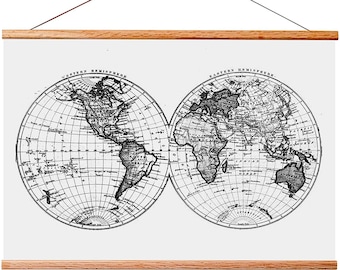 24” Wood Poster Frame - Hanger Frame For Posters, Prints, Photos, Pictures, Maps, and Art - Wooden Magnetic Wall Hanging Frames