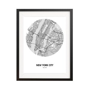 New York City Map Print Poster Map Gift Map Print New York City Wall Art City Map Map Of NYC NY Map image 1