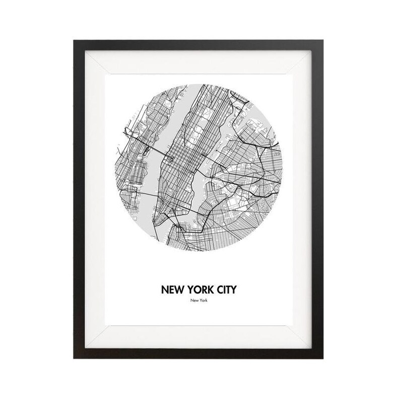 New York City Map Print Poster Map Gift Map Print New York City Wall Art City Map Map Of NYC NY Map image 1