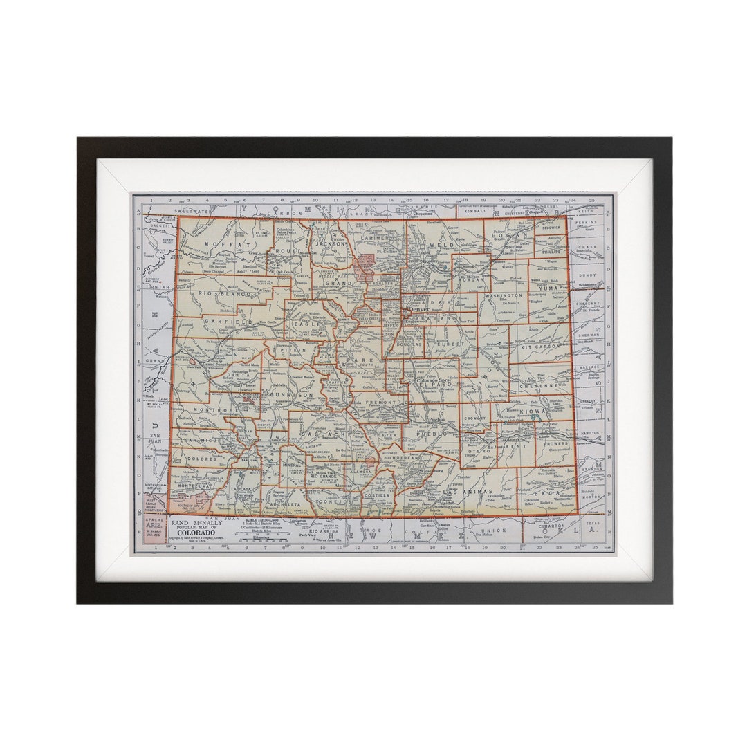Colorado Vintage Map Poster - Map Print - Vintage Map of Colorado Wall ...