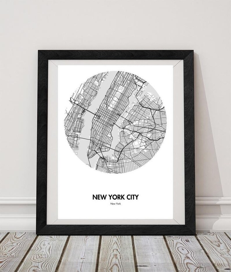 New York City Map Print Poster Map Gift Map Print New York City Wall Art City Map Map Of NYC NY Map image 4