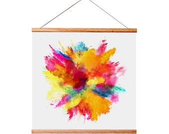 TWO 12” Wood Poster Frames - Hanger Frame For Posters, Prints, Photos, Pictures, Maps, Scrolls, and Artwork - Wooden Magnetic Wall Hanging