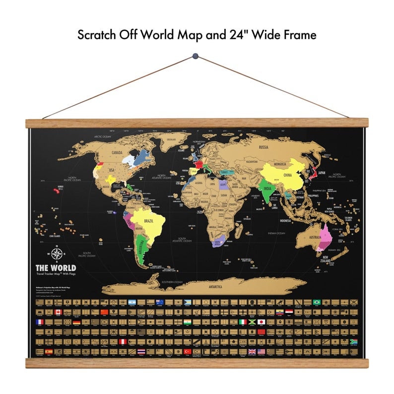 Scratch Off Map Frame Scratch Off Map Of The World Poster Print Travel Tracker Travel Gift Gift For Him Gift For Her image 8