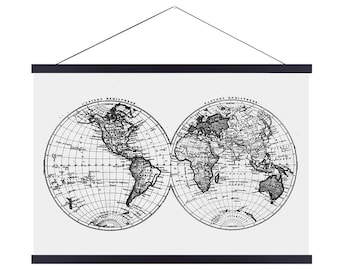 24” Wood Poster Frame Black - Hanger For Posters, Prints, Photos, Pictures, and Art - Wooden Magnetic Wall Hanging Frame for Scratch Off Map