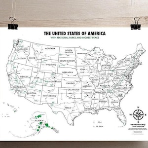 USA Color In Map Print, US Wall Art, Travel Tracker Poster, Travel Gift, State Capitals, Adult Kids Coloring, Travelers Gift Idea, 18&quot;x24&quot;