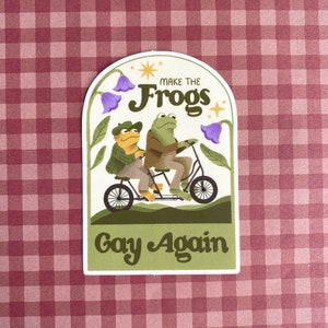 Make the Frogs Gay Again - 2&quot; x 3&quot; Frog and Toad Inspired Matte Vinyl Sticker