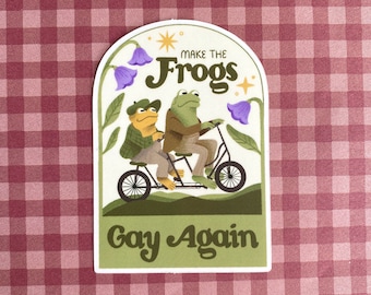Make the Frogs Gay Again - 2" x 3" Frog and Toad Inspired Matte Vinyl Sticker