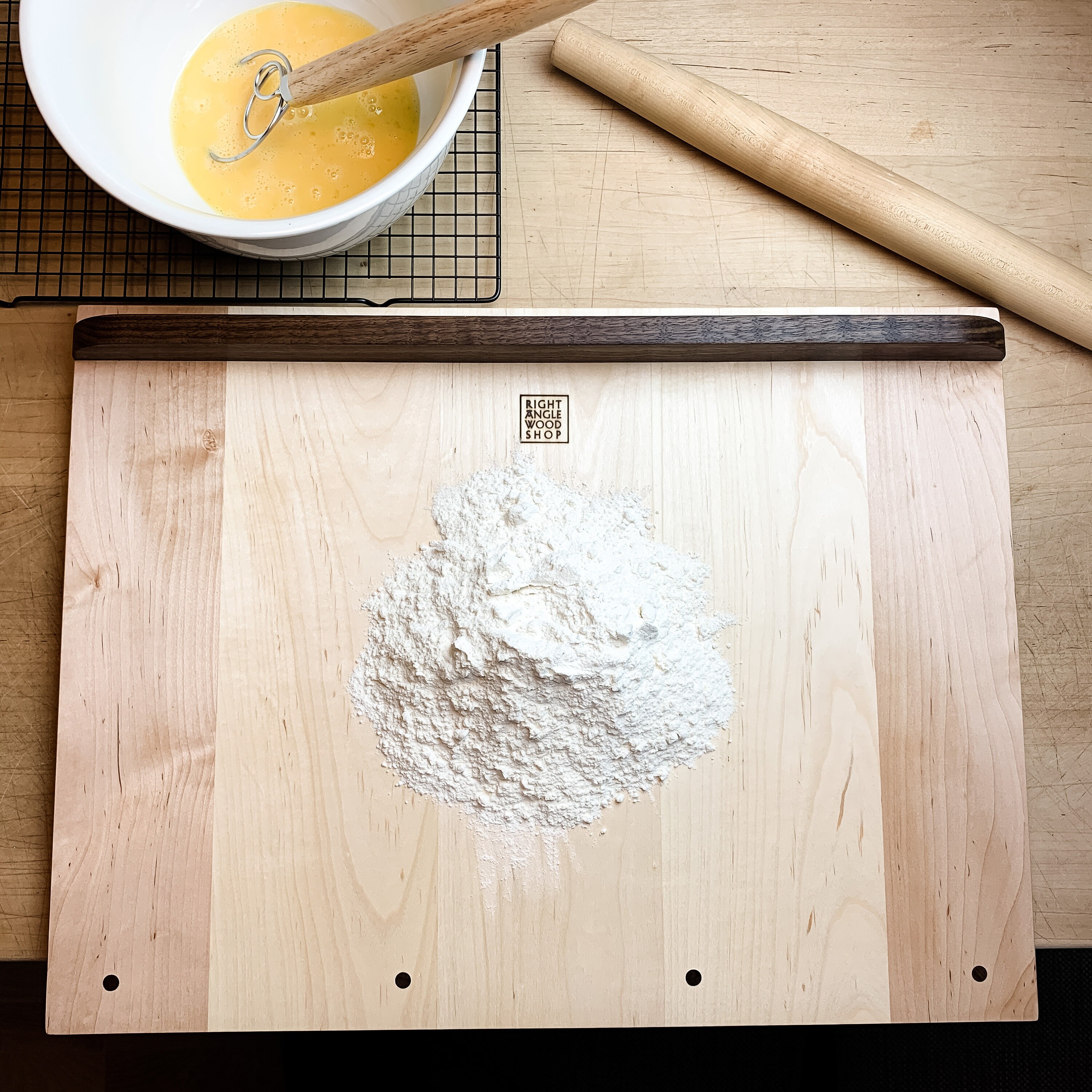 TRADITIONAL WOODEN PASTRY Board for Kneading Dough Reversible Etsy