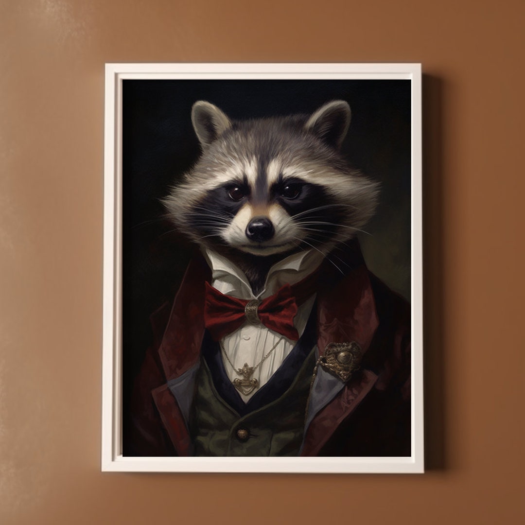 Raccoon Vampire Painting Digital Download - Spooky Animal Artwork - Etsy