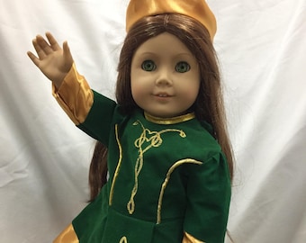 Irish Dance, Handmade doll dress for 18 in doll , fits American Girl or Our Generation doll,