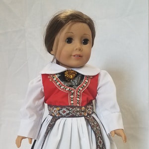 Norwegian Doll Dress  -  Handmade, Fits 18" American Girl Doll