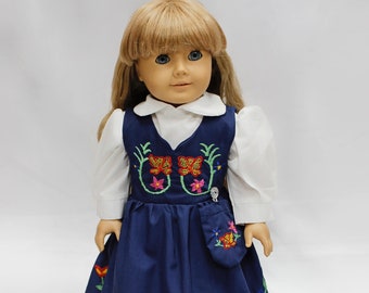 Norwegian II Style Dress for 18” Dolls - American Girl Compatible - Nicaraguan Handcrafted Apparel