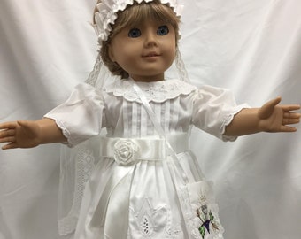 First Communion   handmade doll dress fits 18" doll