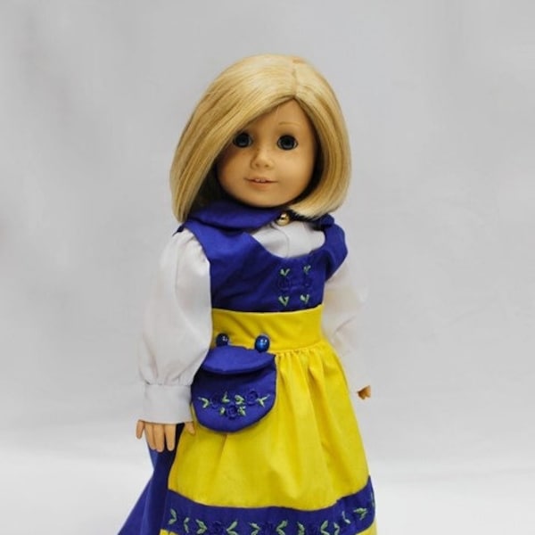 Swedish Style Dress for 18” Dolls - American Girl Compatible - Nicaraguan Handcrafted Apparel