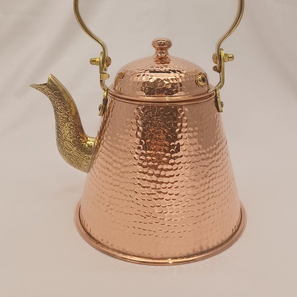 Copper Tea Pot With Handle Etsy
