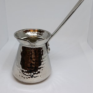 Handmade Nickel Coated Copper Coffee Pot