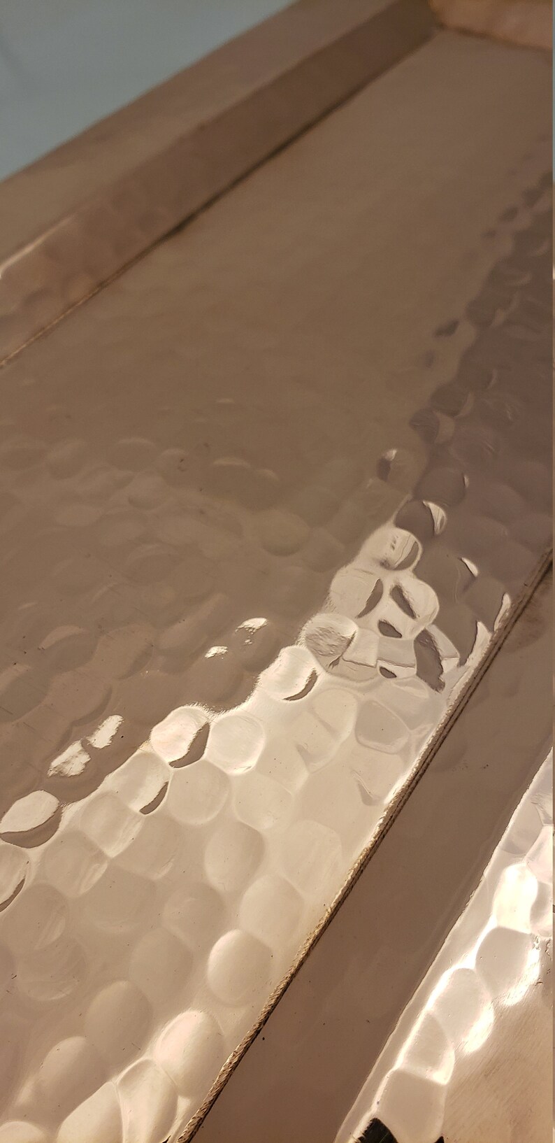 Copper Tray | Serving Tray | Coffee Table Tray | Rectangular Tray | Decorative Tray | Tray with Handles | Tea Tray | Hammered Copper Tray image 5