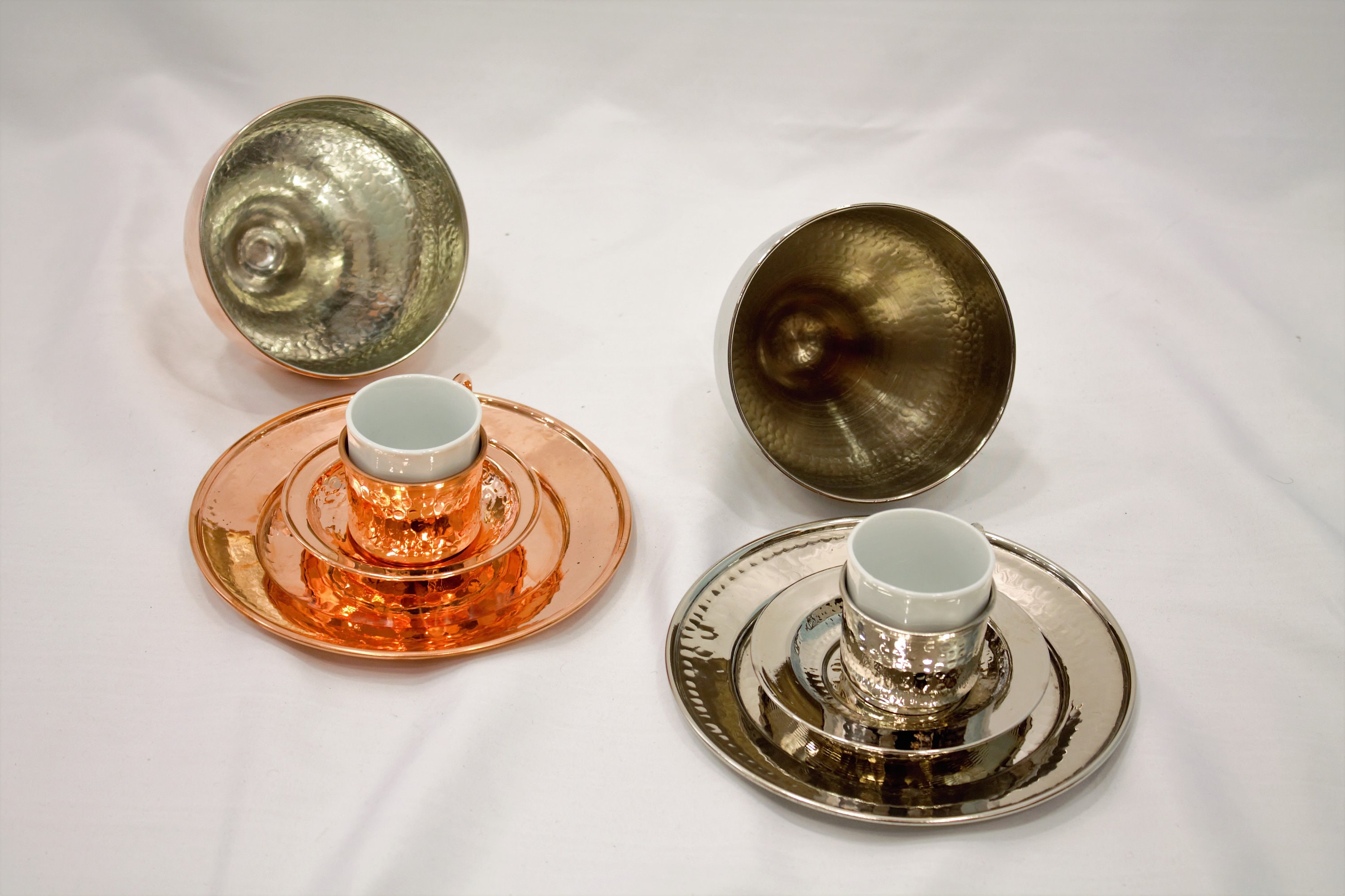 Handmade Copper Turkish Single Coffee Set