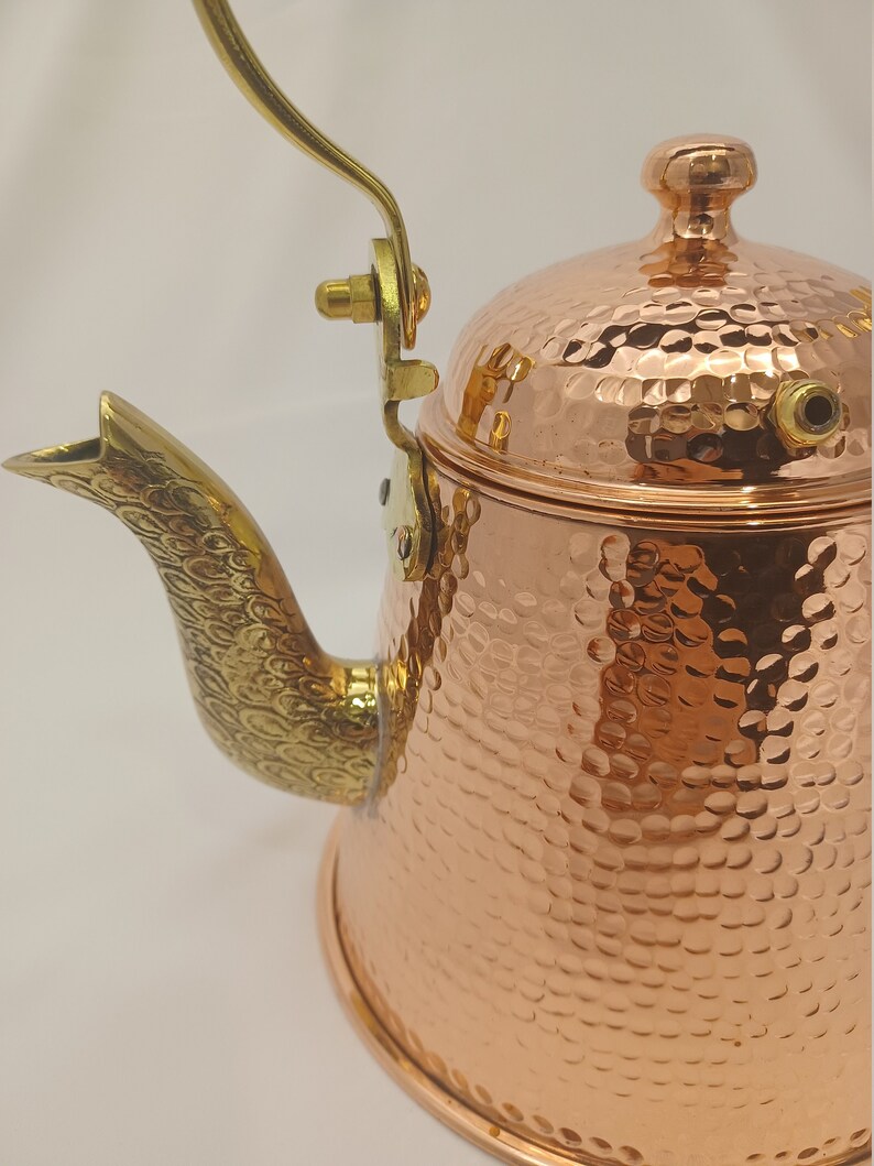Handmade Large Conic Copper Kettle - Thumbnail 4