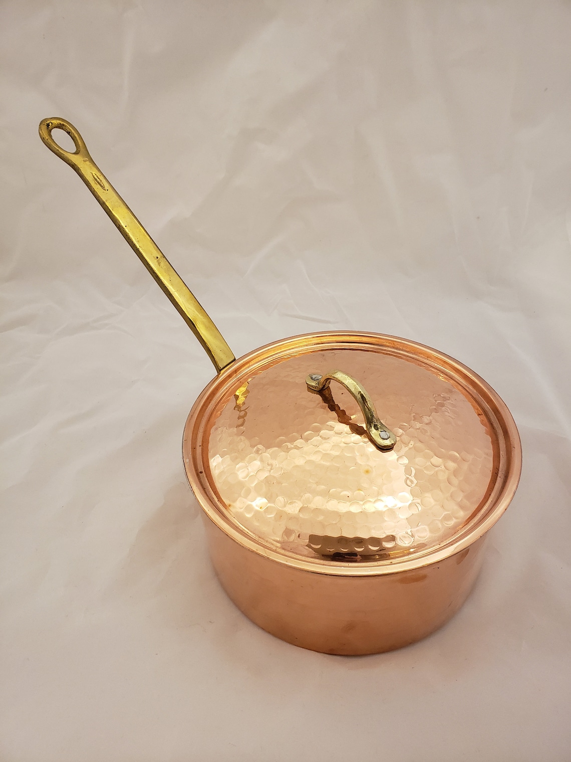 Copper Saucepan With Lid Handmade Copper Pan Cooking Pot Etsy