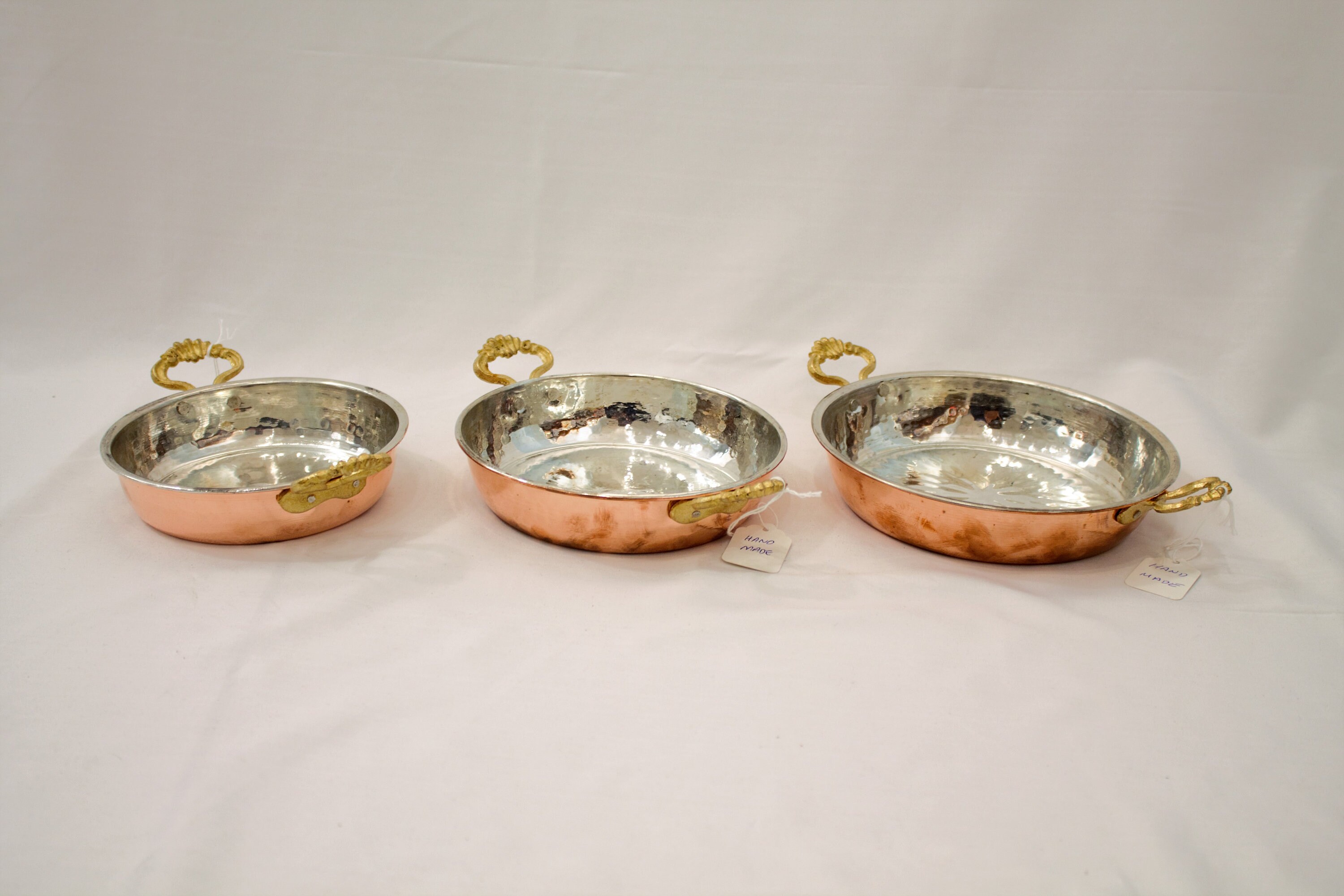 Handmade Copper Pan Set of 3, Frying pan, Egg pan, Cooking, Cookware,…