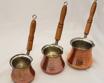 Turkish Coffee Pot Set | Cezve Set | Coffee Maker | Copper Coffee Pot | Espresso Maker |Wedding Gift | Coffee Lover Gift | Arabic Coffee Pot