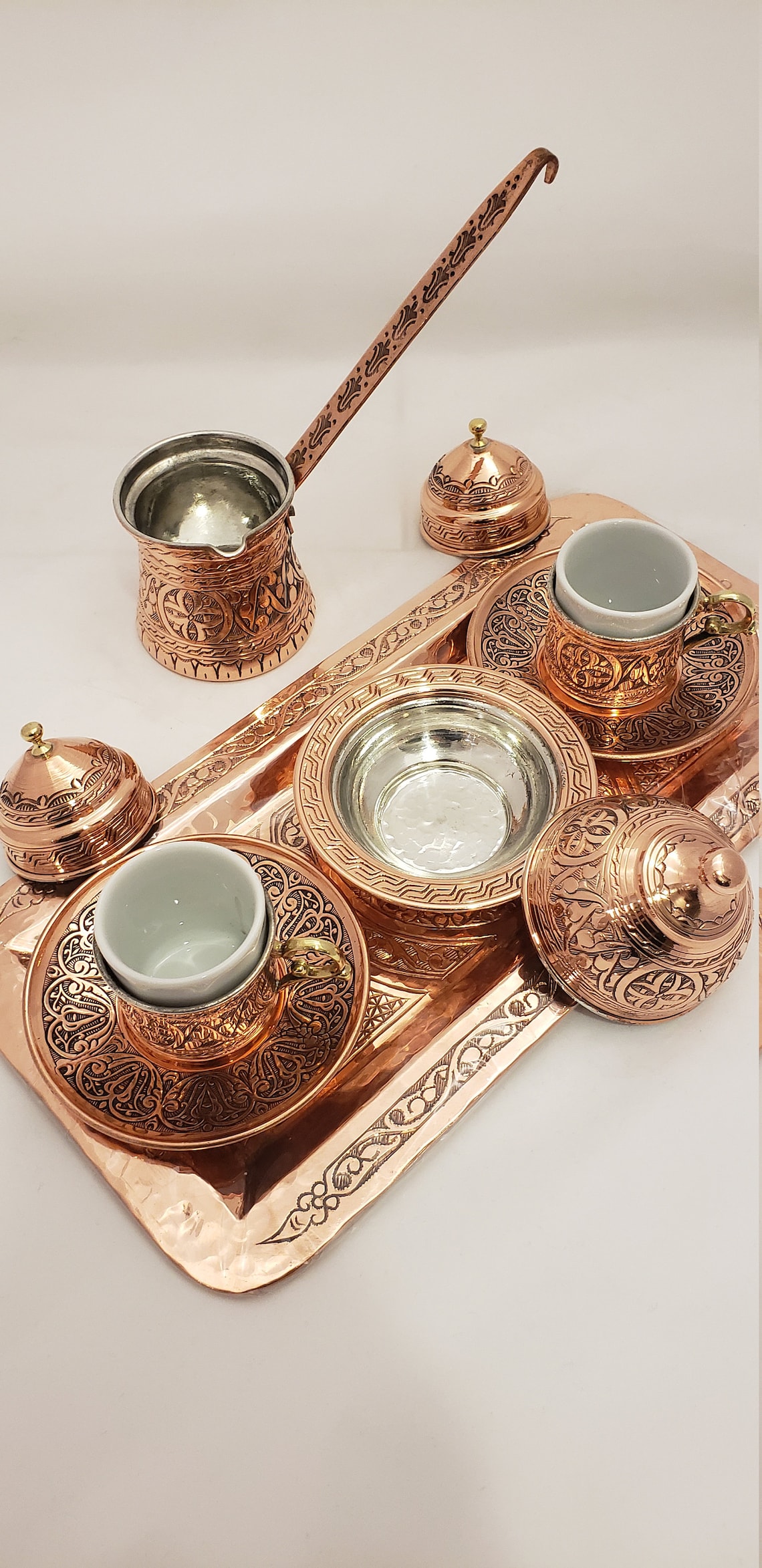 NEW Handmade Copper Turkish Coffee Set turkish coffee cezve Etsy
