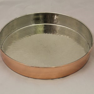 Copper Round Baking Tray | Copper Oven Pan | Turkish Copper Oven Tray | Copper Cookware | Baking Pan | Roasting Tray | Pizza Cooking Tray