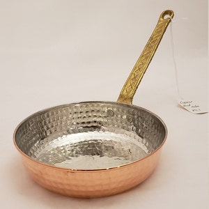 Handgemachte Kupfer Pfanne | Kupferpfanne | Bratpfanne | Eierpfanne | Omelett-Pfanne | Geschenk für Sie | Geschenk für Ihn | Saucenkelle | Schmorpfanne | Geschenk Pfanne