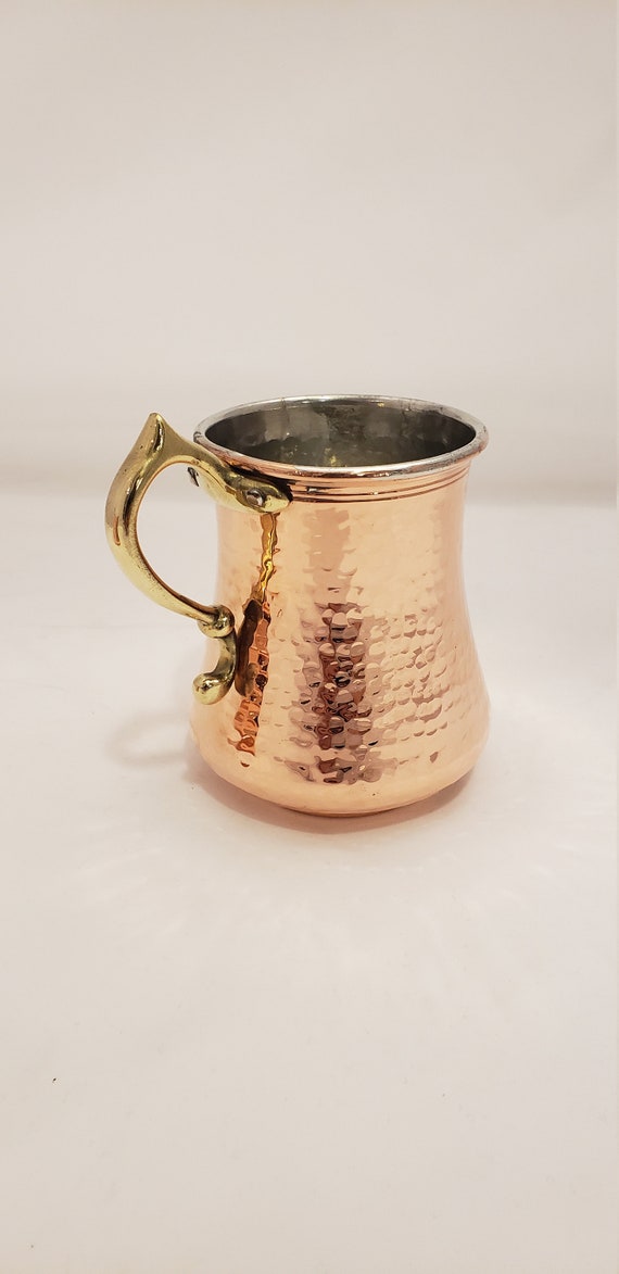 Handmade Copper Mug, 17 US fl oz (500 mL), Turkish copper mug, mug, copperware, copper drinking cup, copper cup, drink cup, copper drinkware
