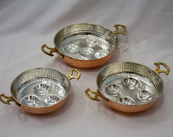 Handmade Copper Egg Pans, Set or Individual