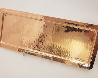 Handmade Copper TrAy | Decorative Tray | Rectangular Tray | Vanity Tray | Vintage Tray | Hammered Copper Tray | Turkish Tray | Kitchen Try
