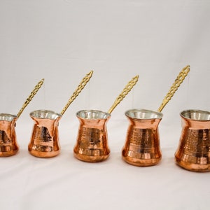 Handgefertigte Kupferkaffee, Cezve, türkische Kaffeekanne, Kaffeekanne, Kaffee, Kaffeebereiter, Espresso, Kupfer Kochgeschirr, Außenkanne