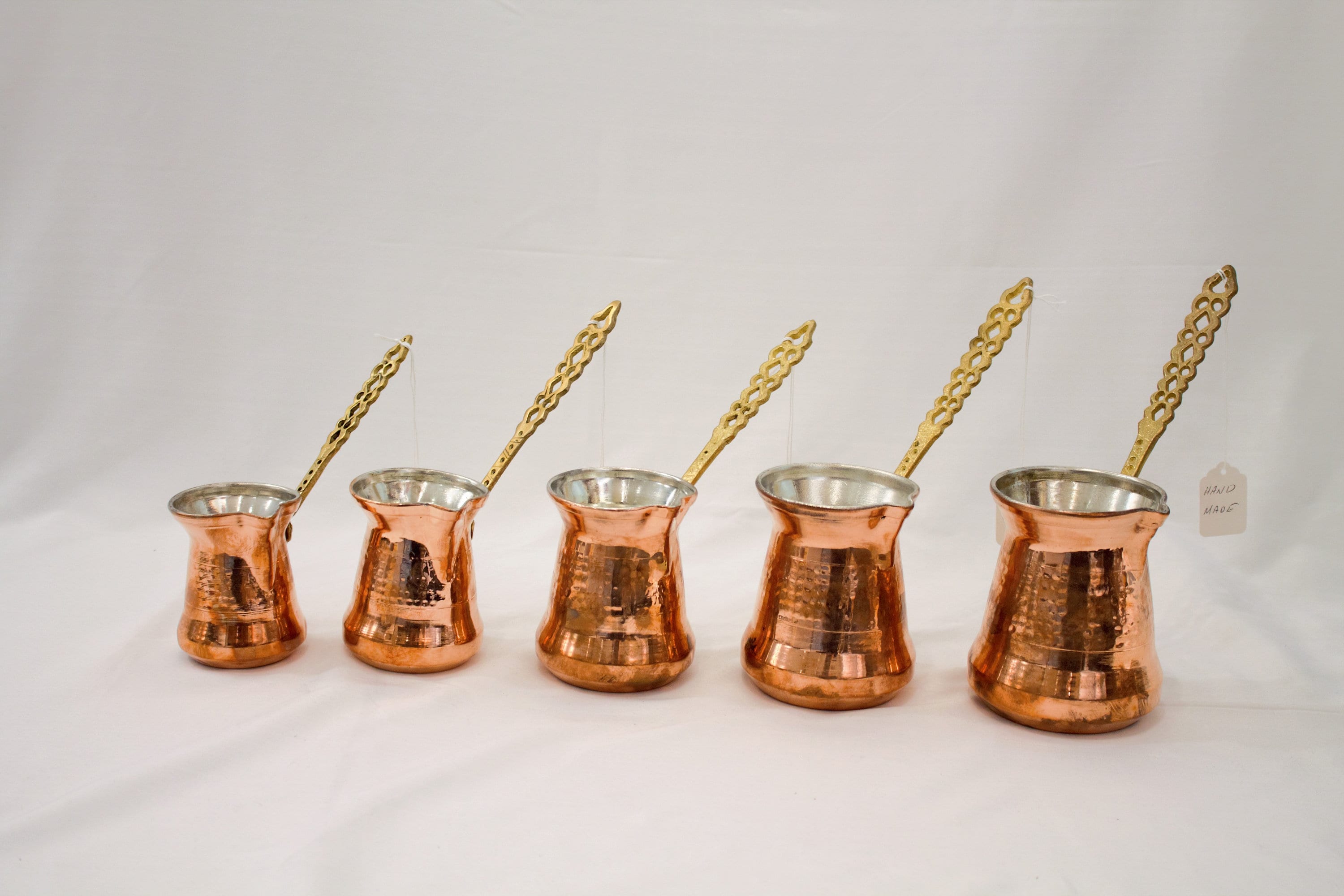 AEVVV Copper Turkish Coffee Maker 13 Oz - Stovetop Cezve Ibrik Vintage  Decor Engraved Ornament Springtime - Briki Greek Coffee Pot with Wooden  Handle