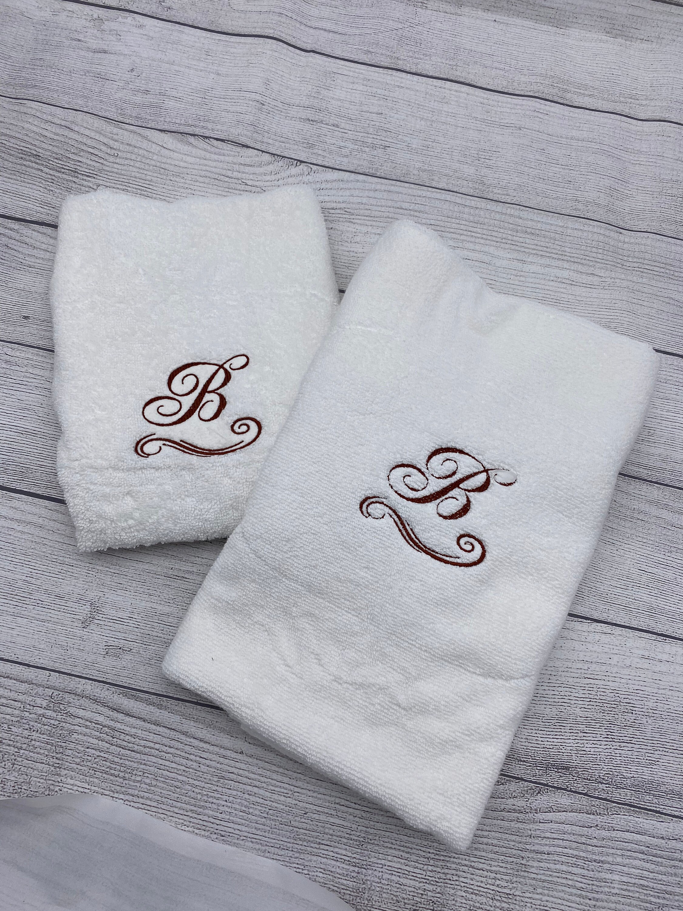 Custom Monogrammed Towels / Towel Set / Powder Room Etsy