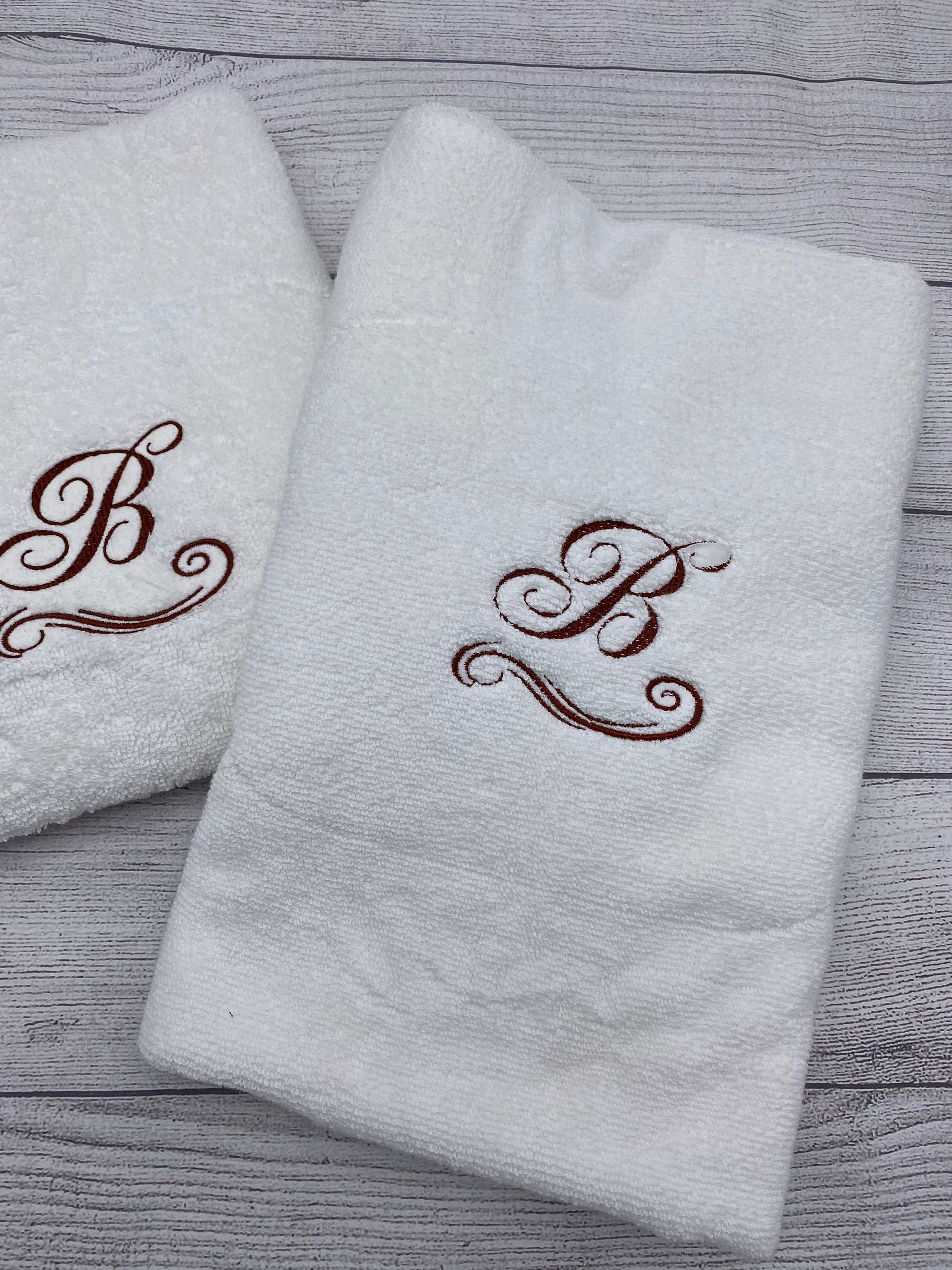 Custom Monogrammed Towels / Towel Set / Powder Room Etsy