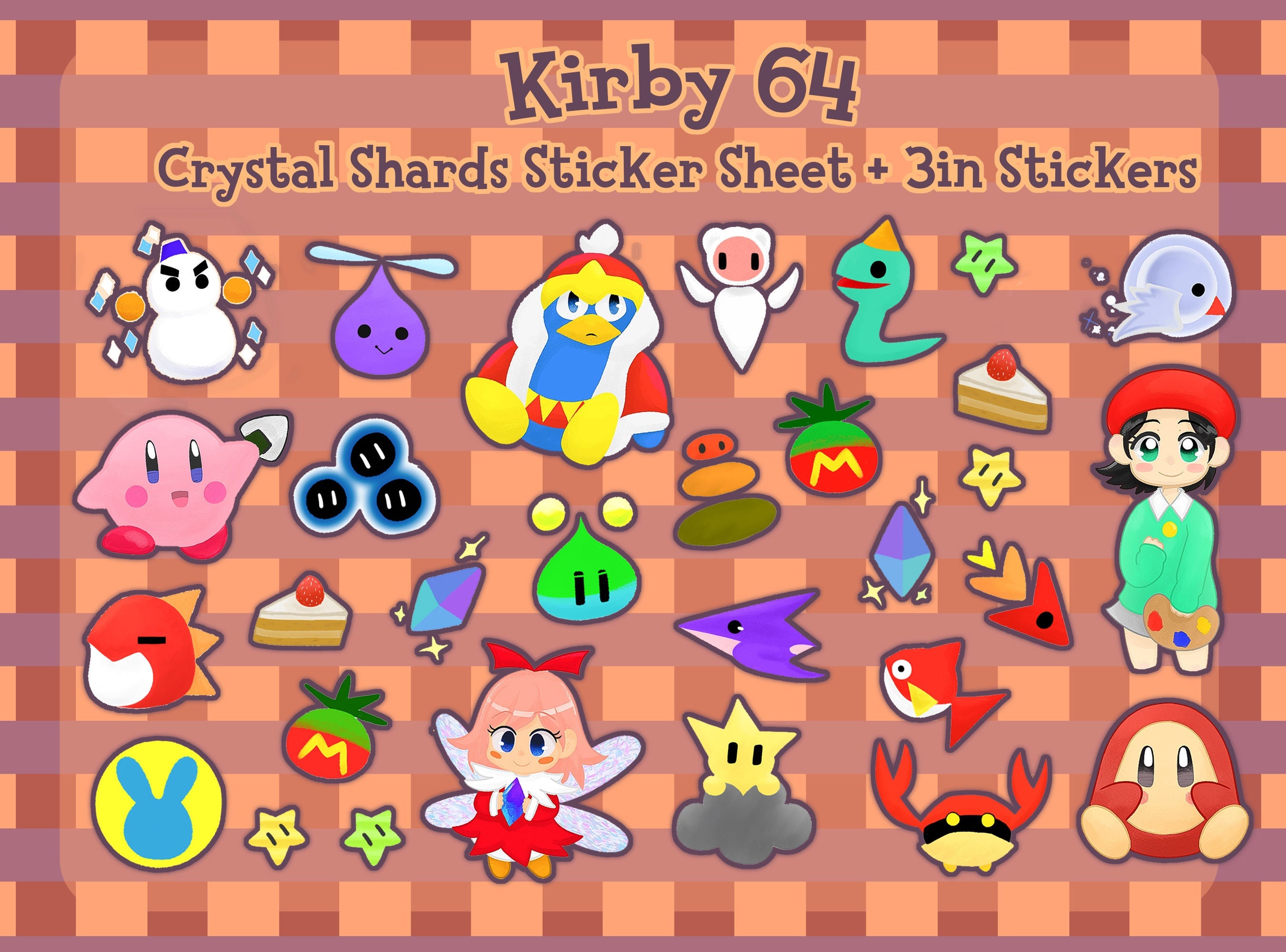Kirby Crystal Shards Sticker Sheet Kirby 64 Stickers 2000s - Etsy