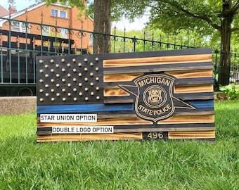 Thin Blue Line Challenge Coin Display | Police, Military, Gift For Him, Retirement, graduation