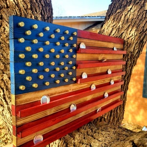 9mm American Flag Challenge Coin Hanging Wall Display