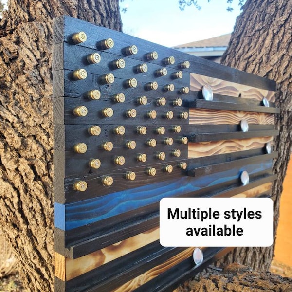 Thin Blue Line Flag Challenge Coin Display: Police, Military Gift