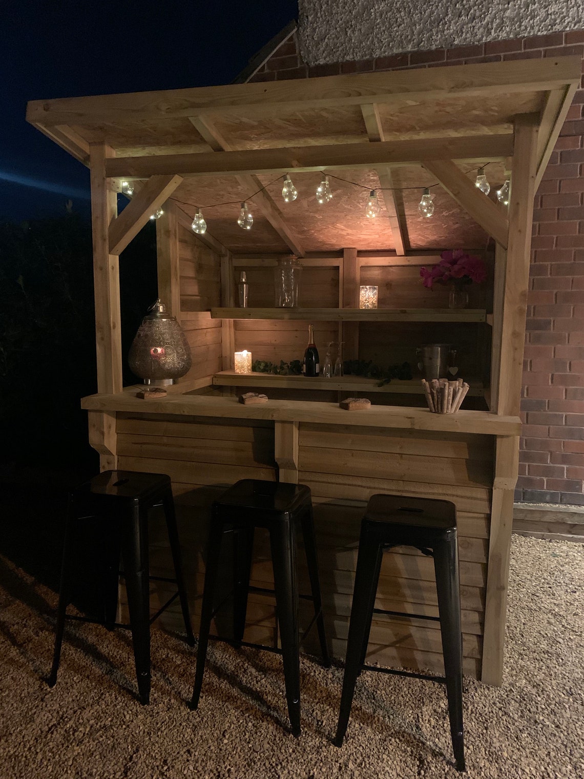 Wooden Garden Bar Heavy Duty Pressure Treated Etsy