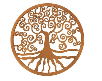 Tree of Life 18 cm x made of brown-stained birch wood