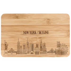 Deska bambusowa śniadaniowa "New York" | Deska | Deska do krojenia | Skyline | Deska bambusowa | Wycieczka miejska | Miłośnik miasta