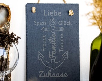 Schiefertafel "Anker Familie"