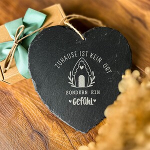 Slate Heart Large &quot;Home is not a place...&quot;