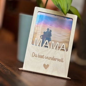 Spruchreif | Wooden picture frame for mom | Natural picture frame | Picture frame with engraving | Engraved gift for mom | Gift for mom | Mother's Day