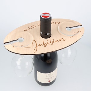 Wine glass holder &quot;Happy Anniversary&quot; | Gift for wine lovers | Wooden wine glass holder | Wooden wine stand | Gift idea wood
